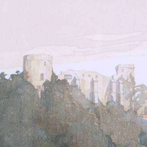 36 - John Hambleton Holdcroft (1926 - 2014) NDD FSIAD FCSD, Continental riverside castle ruins, watercolo... 