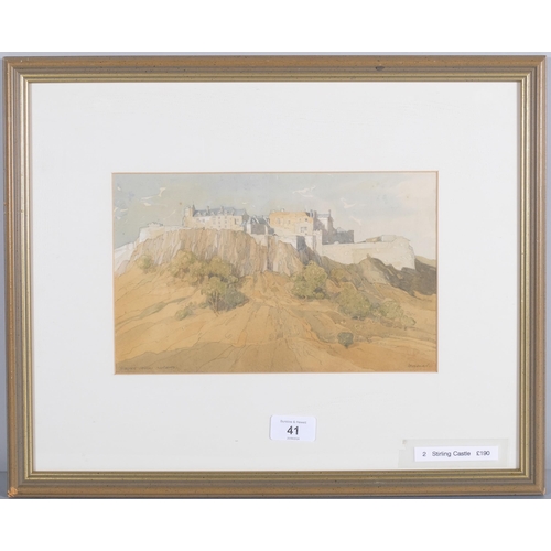 41 - John Hambleton Holdcroft (1926 - 2014) NDD FSIAD FCSD, Stirling Castle, Scotland, watercolour, 17cm ... 