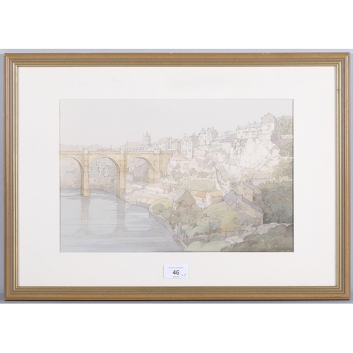 46 - John Hambleton Holdcroft (1926 - 2014) NDD FSIAD FCSD, Portugal river scene, watercolour, 24cm x 36c... 