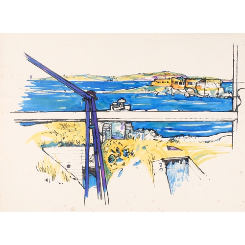 53 - John Hambleton Holdcroft (1926 - 2014) NDD FSIAD FCSD, Sark and Alderney, folder of watercolour/ink ... 