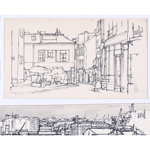 54 - John Hambleton Holdcroft (1926 - 2014) NDD FSIAD FCSD, folder of ink drawings, including Oslo 1960, ... 