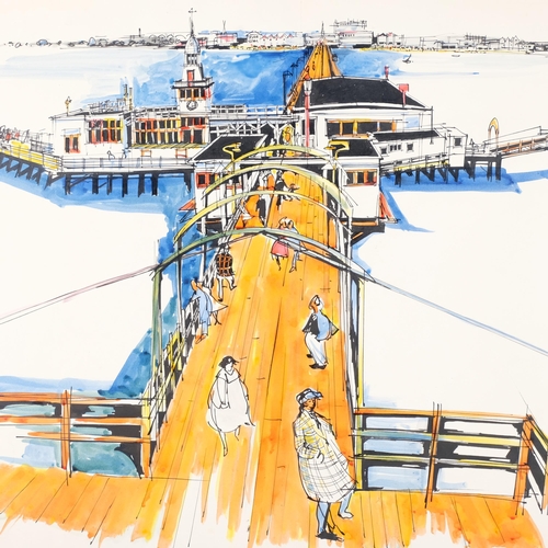 57 - John Hambleton Holdcroft (1926 - 2014) NDD FSIAD FCSD, Southend Pier 1960, watercolour/ink, 68cm x 1... 