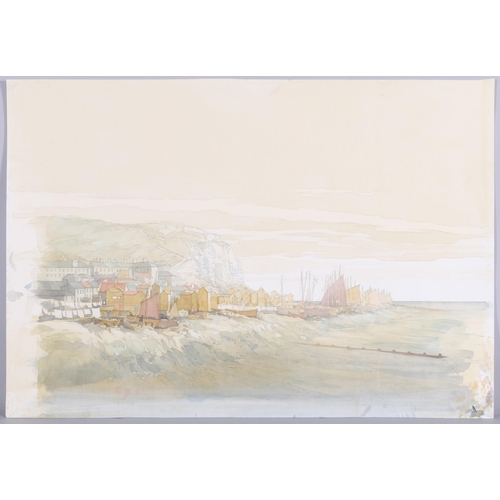 67 - John Hambleton Holdcroft (1926 - 2014) NDD FSIAD FCSD, folder of Continental landscapes, watercolour... 