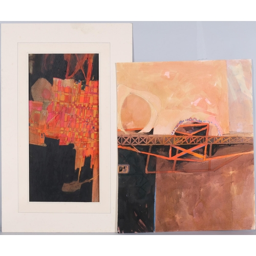 69 - John Hambleton Holdcroft (1926 - 2014) NDD FSIAD FCSD, folder of abstract works, watercolours, vario... 