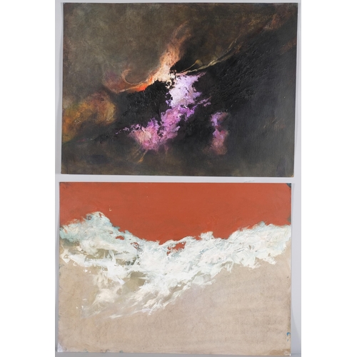 73 - John Hambleton Holdcroft (1926 - 2014) NDD FSIAD FCSD, folder of abstract compositions, acrylics on ... 