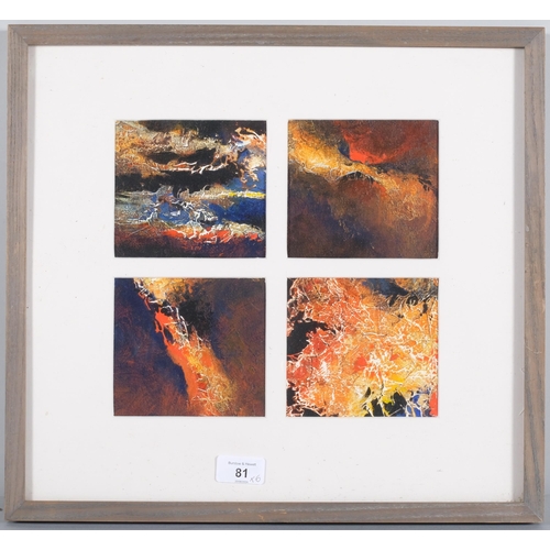 81 - John Hambleton Holdcroft (1926 - 2014) NDD FSIAD FCSD, 9 small abstract compositions, acrylic/waterc... 