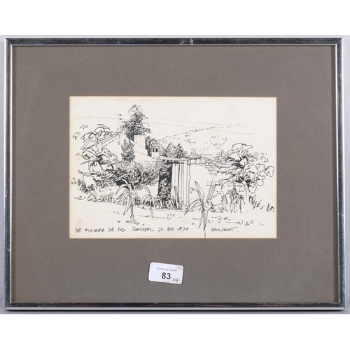 83 - John Hambleton Holdcroft (1926 - 2014) NDD FSIAD FCSD, 4 various ink drawings, framed, various sizes... 