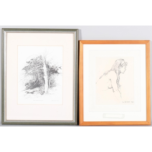 83 - John Hambleton Holdcroft (1926 - 2014) NDD FSIAD FCSD, 4 various ink drawings, framed, various sizes... 