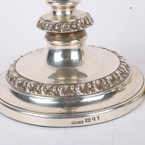 1696 - A pair of George silver table candlesticks, George & Thomas Settle, Sheffield 1825, relief embossed ... 