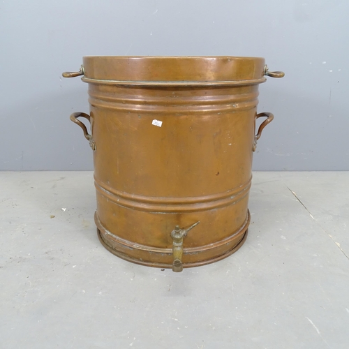 3017 - A copper hot water urn. 62x51cm.