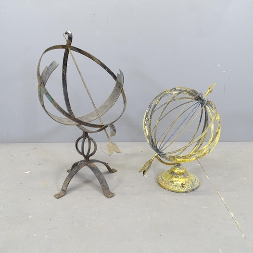 3047 - Two armillary spheres, tallest 66cm.