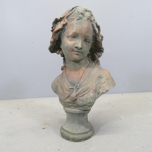 3106 - A cast composite bust, study of a peasant girl. Height 44cm.