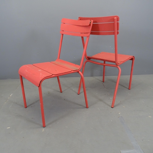 3117 - A pair of Italian painted metal garden chairs.