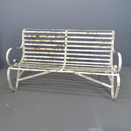 3121 - A Victorian strapwork garden bench. 152x85x80cm.