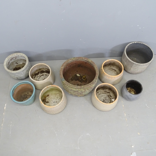 3166 - Nine various garden plant pots. Largest 37x30cm.