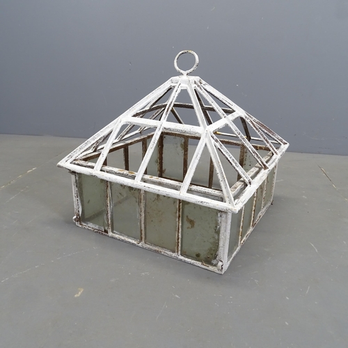 3186 - A Victorian painted iron framed cloche. 50x50x50cm.