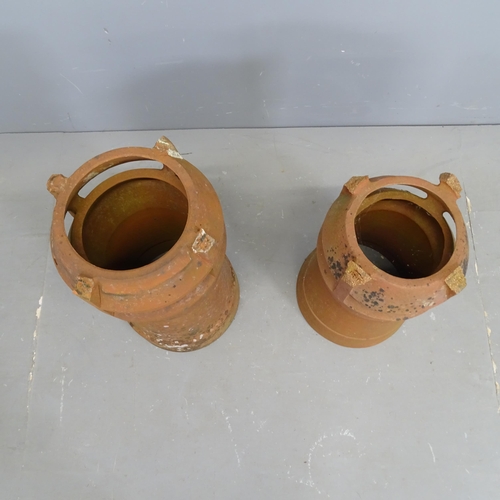 3189 - Two similar terracotta chimney pots. Tallest 60cm.