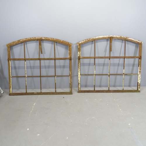 3196 - A pair of antique cast iron window frames. 110x97cm. WITH THE OPTION TO PURCHASE THE FOLLOWING LOT A... 