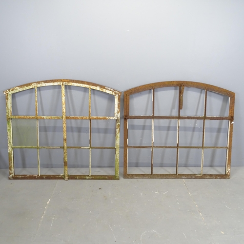 3197 - A pair of antique cast iron window frames. 110x97cm.