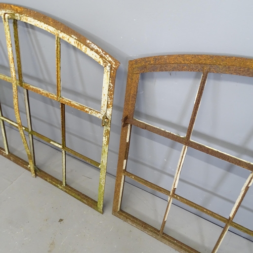 3197 - A pair of antique cast iron window frames. 110x97cm.