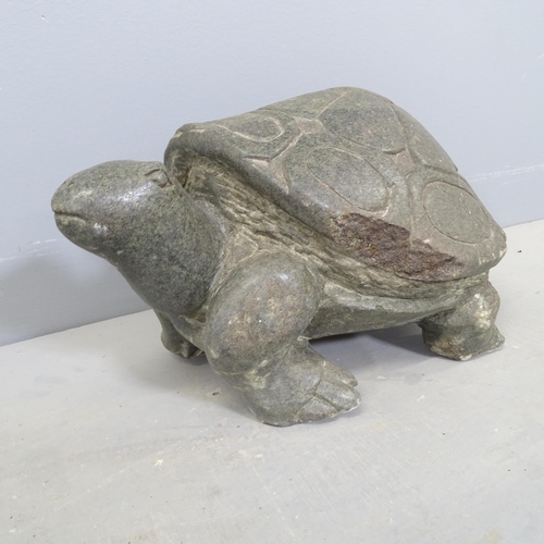 3204 - A hardstone sculpture, study of a tortoise. Length 40cm.