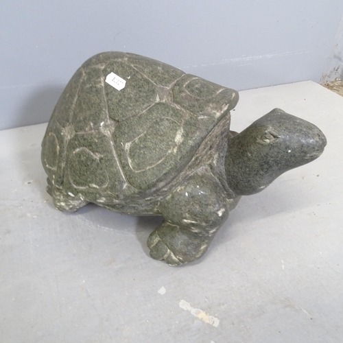 3204 - A hardstone sculpture, study of a tortoise. Length 40cm.