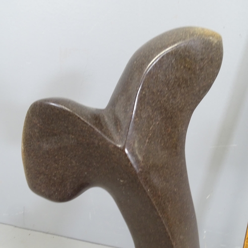 3225 - A cobalt fish tail sculpture. Height 66cm.