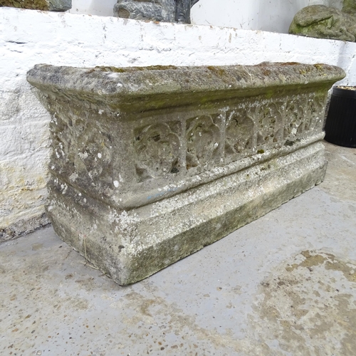 3226 - CHILSTONE - A rectangular cast stone planter. 95x43x33cm.