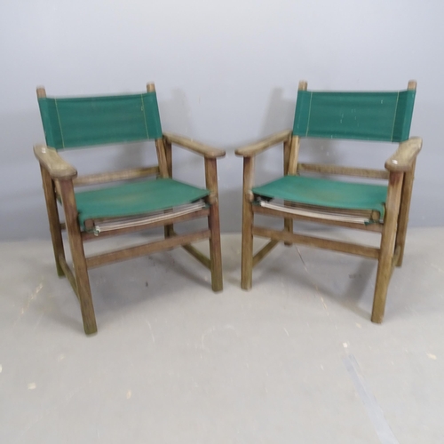 3255 - SUNCOAST  - a pair of Kwila folding director's chairs.