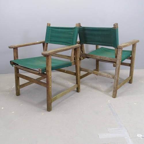 3255 - SUNCOAST  - a pair of Kwila folding director's chairs.