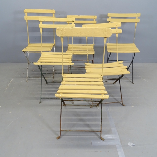 3256 - A set of six Parisienne folding bistro café chairs.