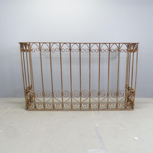 3258 - A 19th century Spanish wrought iron Juliette balcony. 162x96x46cm.