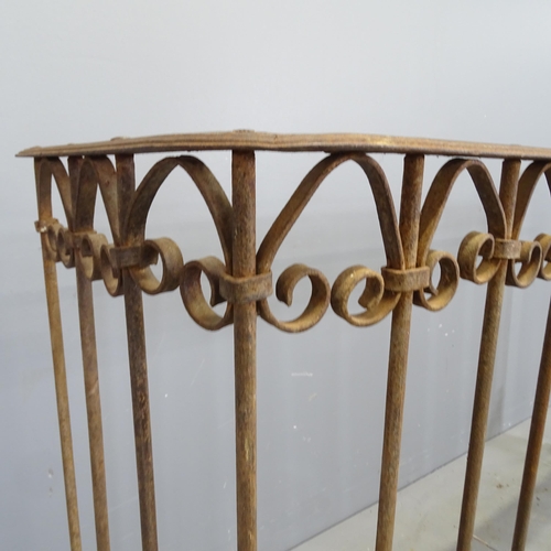 3258 - A 19th century Spanish wrought iron Juliette balcony. 162x96x46cm.