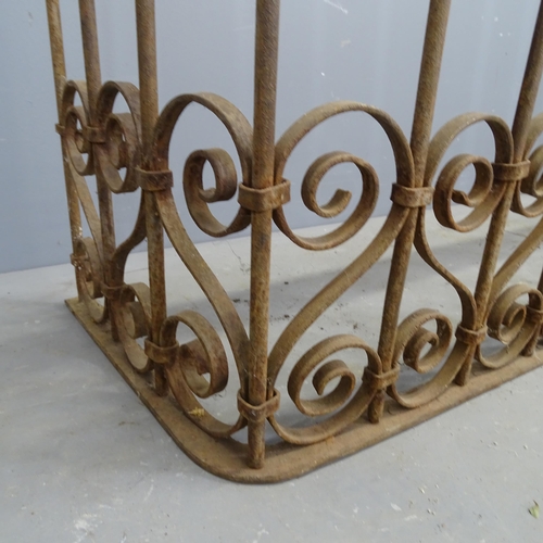 3258 - A 19th century Spanish wrought iron Juliette balcony. 162x96x46cm.