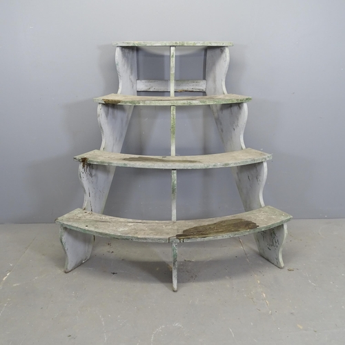 3268 - A painted pine four tier corner plant stand. Maximum dimensions 116x110x70cm.