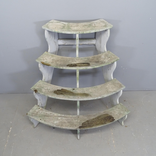 3268 - A painted pine four tier corner plant stand. Maximum dimensions 116x110x70cm.