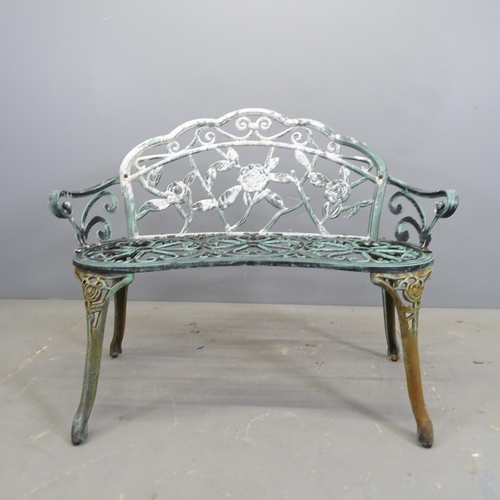 3270 - A painted aluminium garden bench. 100z79z54cm.