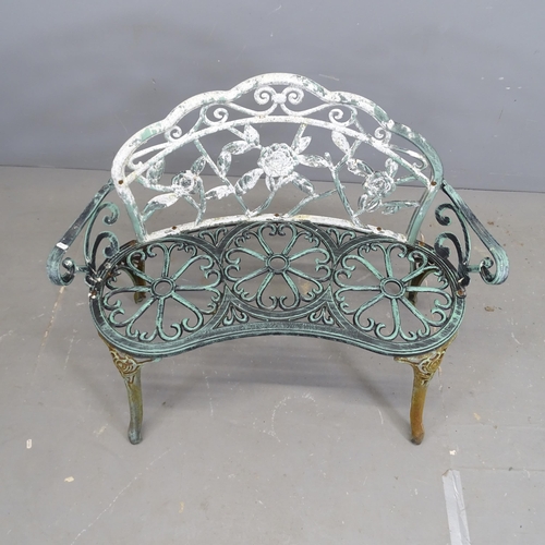 3270 - A painted aluminium garden bench. 100z79z54cm.