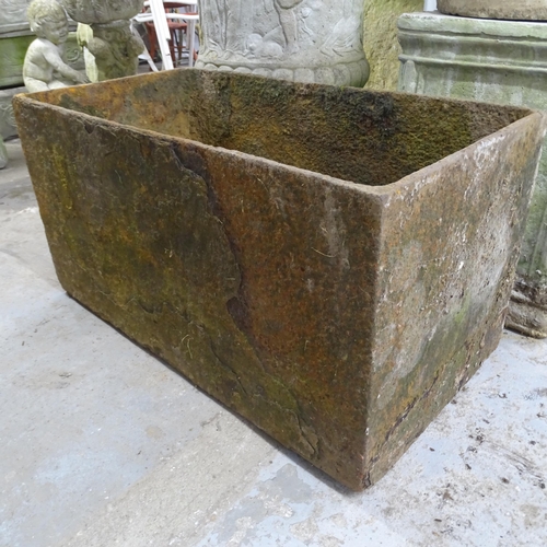 3299 - A cast iron rectangular trough / planter. 78x40x39cm.