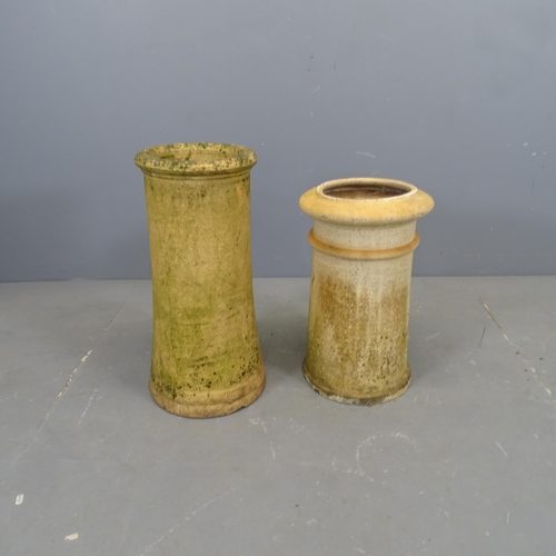 3319 - Two similar terracotta chimney pots. Tallest 60cm.