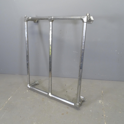 3334 - An Art Deco chrome heated towel rail. 81x101x19cm.