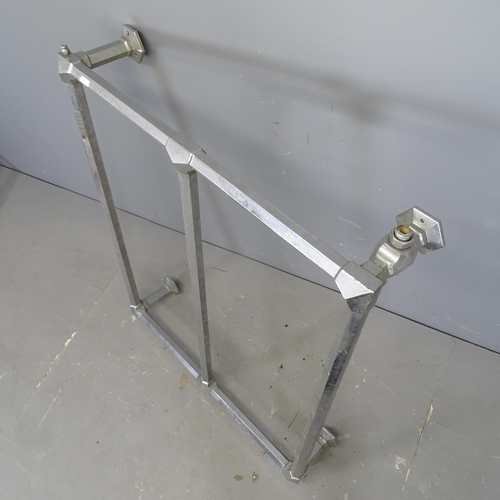 3334 - An Art Deco chrome heated towel rail. 81x101x19cm.