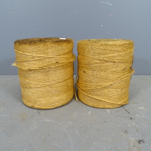 3348 - Two large spools of twine. Diameter approximately 25cm, height 28cm.