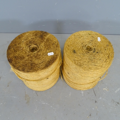 3348 - Two large spools of twine. Diameter approximately 25cm, height 28cm.