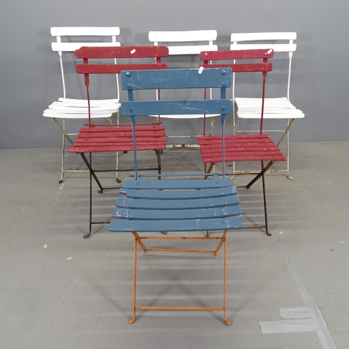 3357 - A set of six Parisienne folding bistro café chairs.