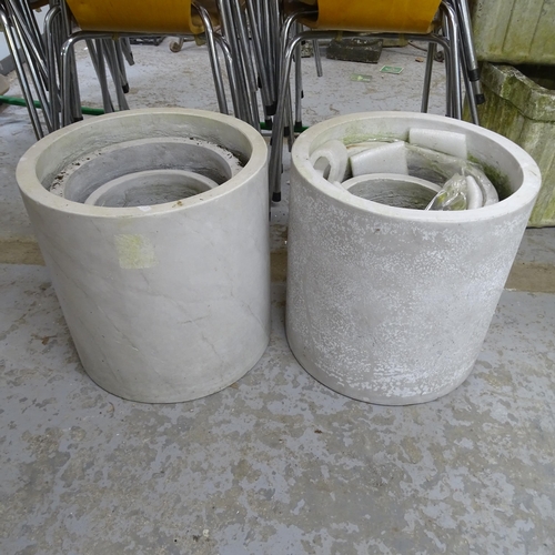 3391 - Two sets of three graduated reconstituted marble garden pots. Largest 37x37cm.