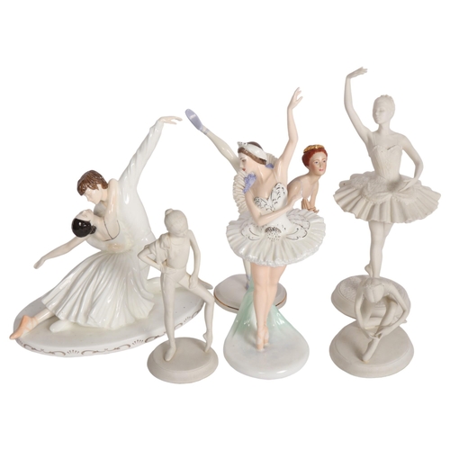 938 - Coalport porcelain group of Rudolf Nureyev and Margot Fonteyn, H24cm, a Coalport figure of Margot Fo... 