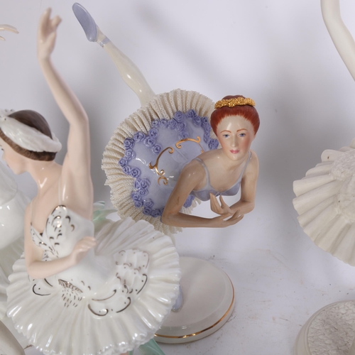 938 - Coalport porcelain group of Rudolf Nureyev and Margot Fonteyn, H24cm, a Coalport figure of Margot Fo... 