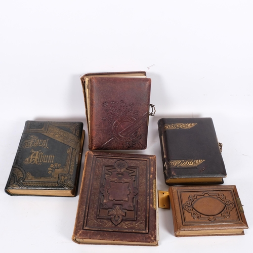 103 - 5 various Victorian leather-bound photograph albums