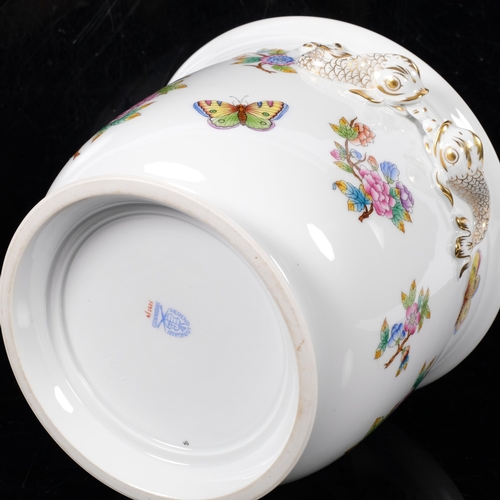 121 - Herend, a hand painted Queen Victoria pattern jardiniere, no. 7292, H16.5cm